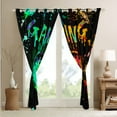 thumbnail image 4 of Erosebridal Gaming Curtains & Drapes Gamer Blackout Curtains,Video Game Console Gaming Window Curtains Bedroom Decor,Gamepad Black Teal Yellow Tie Dye Window Treatments, 4 of 6