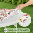 thumbnail image 5 of Colorful Football Helmets and Flowers Pattern Round Fitted Tablecloth with Elastic Edge,Dining Table Cover Waterproof,Outdoor Round Tablecloth for Camping,Dining,Indoor and Outdoor, 5 of 7