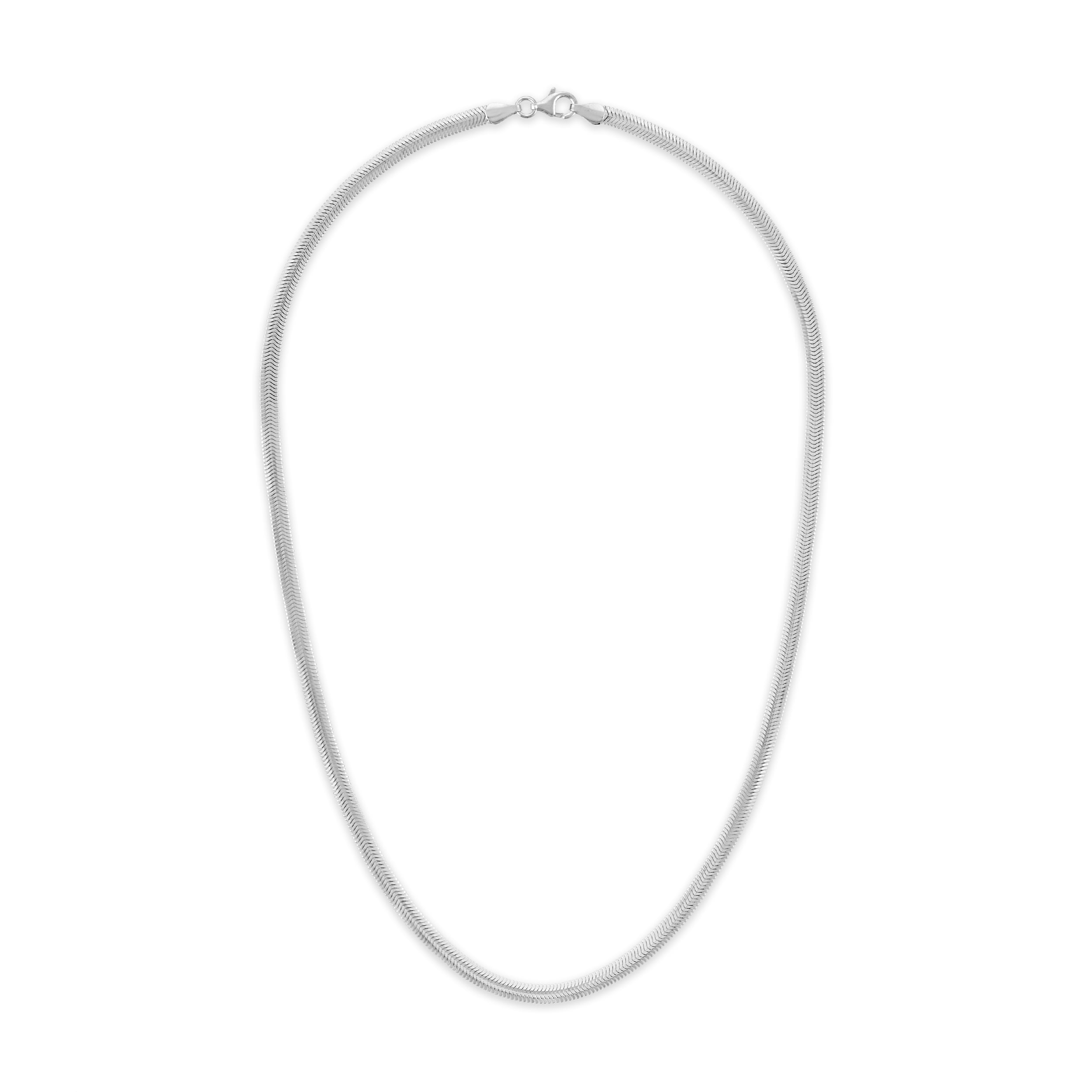 Brilliance Fine Jewelry Italian Sterling Silver 4.5mm Diamond-Cut Snake Chain Necklace, 20"