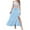 Light Blue, variant on Yueyer Womens Boho Floral Slit Maxi Skirt Split Thigh High Waisted Long Beach Midi Wrap Skirts