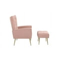 thumbnail image 5 of Cterwk Modern Accent Chair with Ottoman, Comfy Armchair for Living Room, Bedroom, Office, Pink, 5 of 8