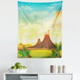 thumbnail image 1 of Volcano Tapestry, Prehistoric Mountain Magma View Lava with Clouds Ferns Tectonic Pastoral Landscape, Fabric Wall Hanging Decor for Bedroom Living Room Dorm, 5 Sizes, Multicolor, by Ambesonne, 1 of 1