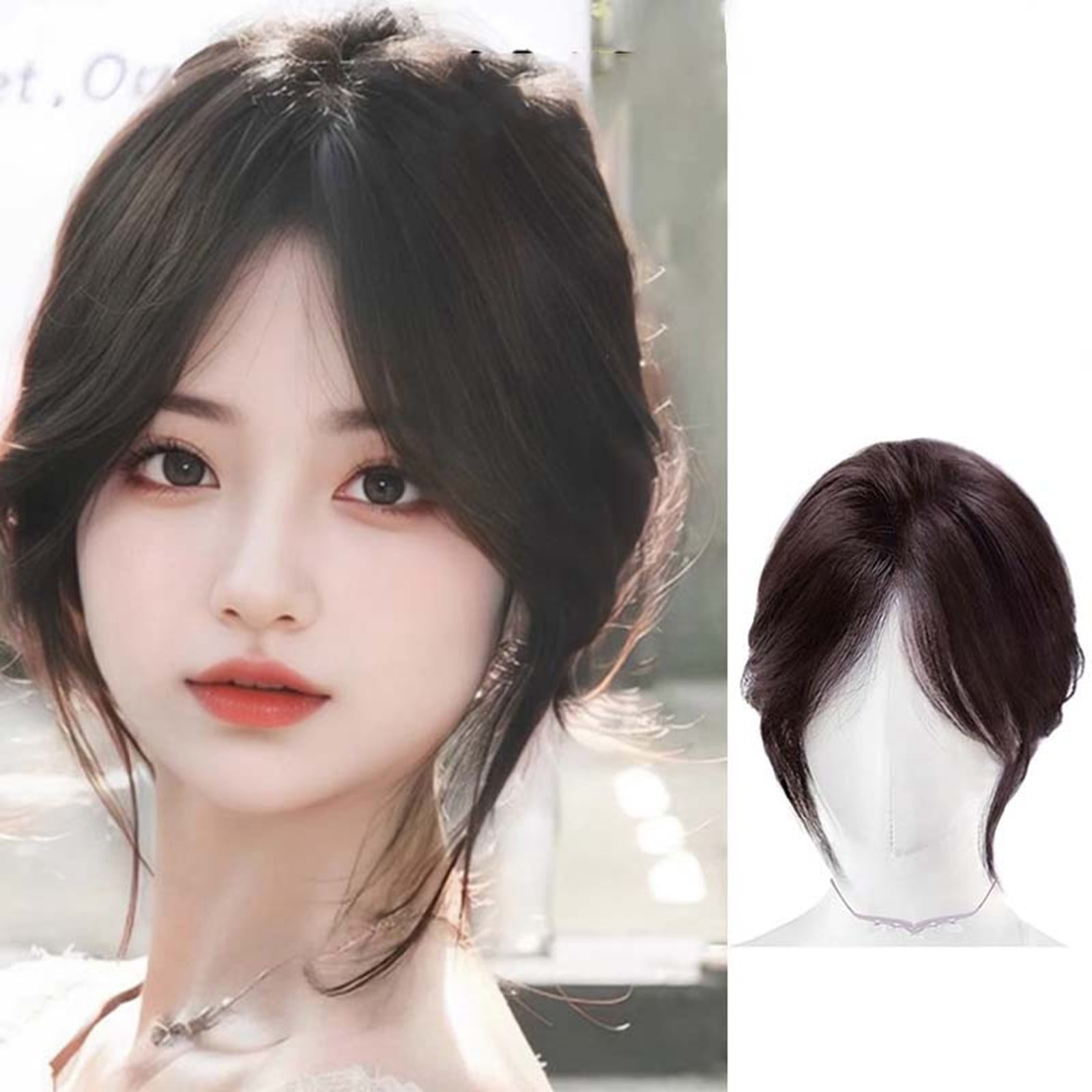 ILJNDTGBE Partial Hair Piece Human Hair Topper Handwoven Made Hair Pieces Clip In Hair Wiglets for Women Thinning Curly Half Wigs for Women Frontal Wigs Hair Straight Long Hair Wigs for Women