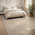 thumbnail image 3 of ODIKA 8'x10' Ultra-Soft Area Rug, Boho Bouquet Distressed Vintage Frame Scroll Vine Border Pink Flowing Dynamic None Washable, Bare feet friendly, Silk-Touch for Bedroom, Under Sectional, 3 of 7
