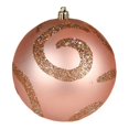 thumbnail image 1 of Vickerman 4.75" Boule Tourbillon Ornements en Mat Paillettes Or Rose (Lot de 4), 1 of 3