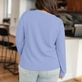 thumbnail image 4 of MESSUEN Long Sleeve Undershirt for Women Lightweight Sweatshirts for Women Plus Size Sweatshirt Sweatshirts for Women Trendy Womens Sweatshirt Cotton Sweatshirts for Women Light Blue 1 3XL, 4 of 6