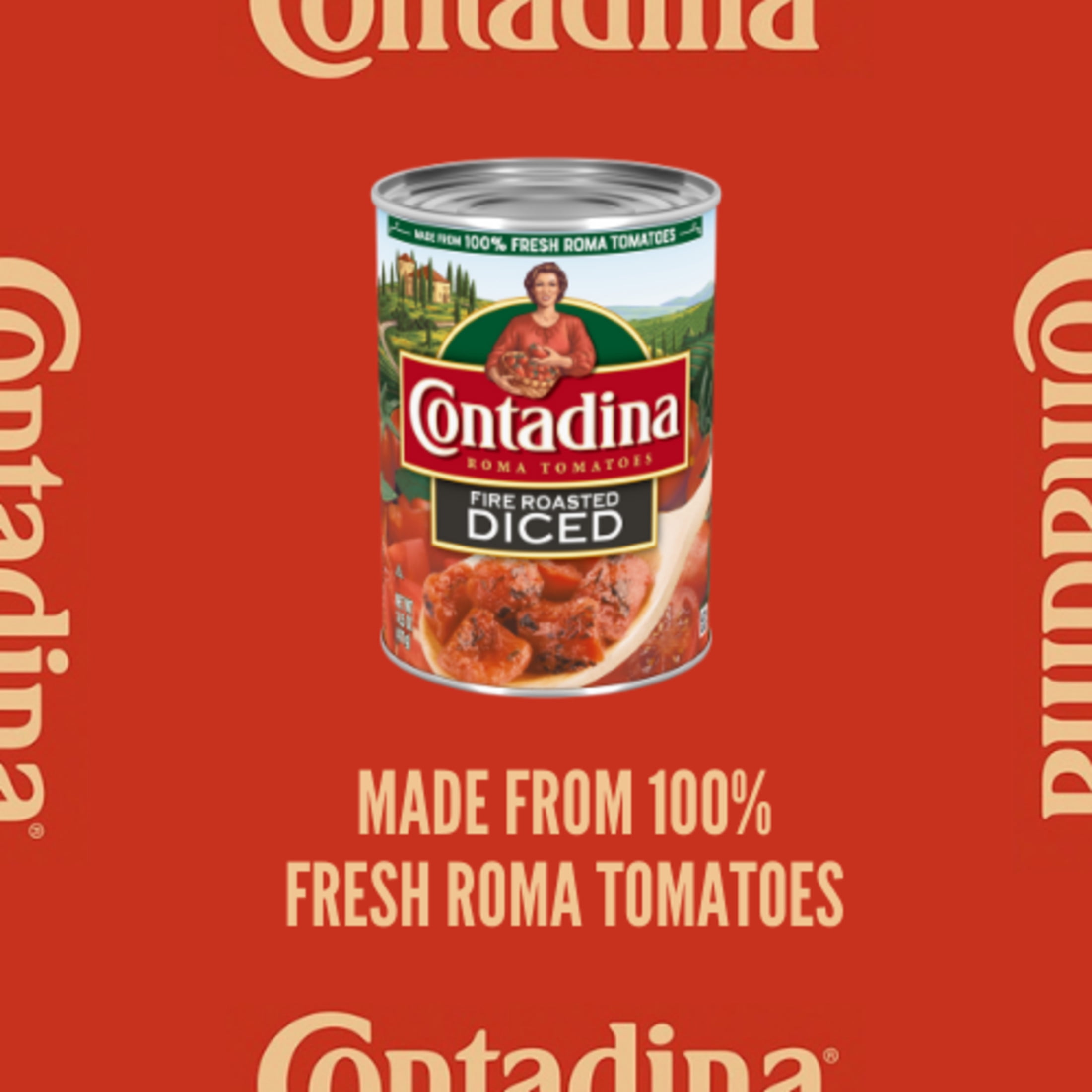 Contadina Fire Roasted Diced Tomatoes 14.5 oz Can (Pack of 6)
