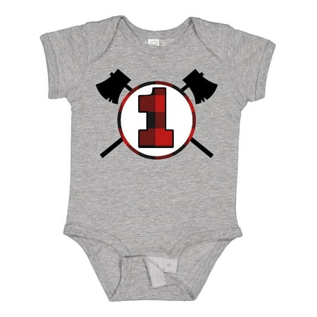 

Inktastic 1st Birthday Buffalo Plaid Lumberjack Gift Baby Boy Bodysuit