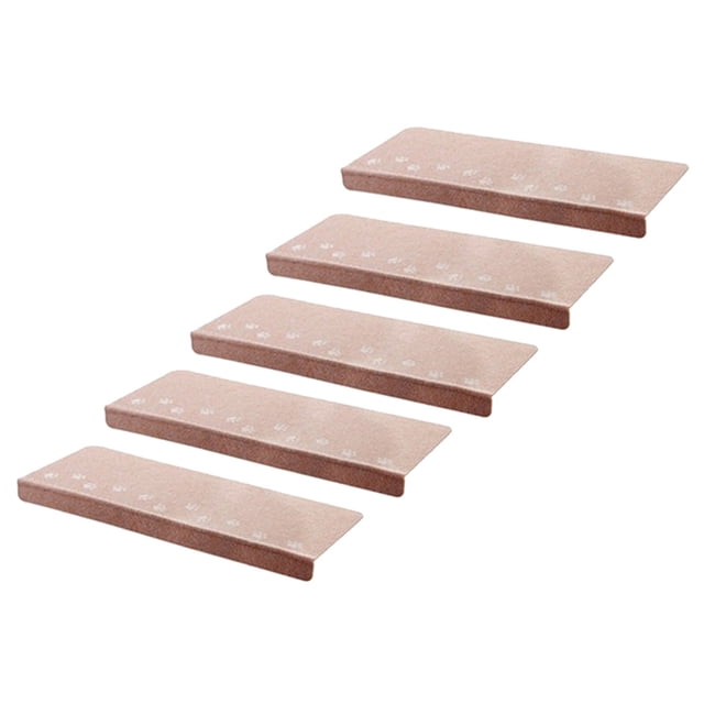 Tapis d'Escalier 5 Pcs Autocollants Lumineux Auto-Adhésifs en PVC Antidérapants Réutilisables pour Maison Gym (Beige)