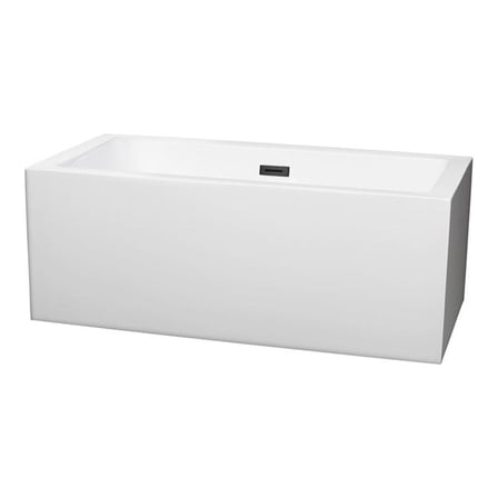 Pemberly Row 59.5" Acrylic Freestanding Bathtub in Black/White