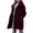Burgundy, variant on Women's Windproof Hooded Coat Medium Length Single Breasted Loose Fit Outerwear