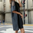 thumbnail image 5 of DHFJKG Summer Dresses For Women Casual Tshirt Dress Lace Trim Crew Neck Short Sleeve Flowy A-Line Mini Sundress Stylish Dresses, 5 of 8