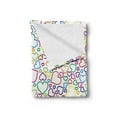 thumbnail image 2 of Love Soft Flannel Fleece Throw Blanket, Affection Doodle Style Pleasure Flourishes Curls Classics Pop Artwork Print, Cozy Plush for Indoor and Outdoor Use, 50" x 60", Multicolor, by Ambesonne, 2 of 5