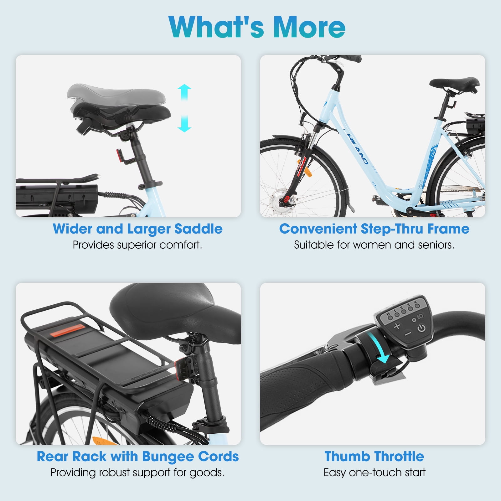 Hiland 700C Electric Bike for Adults, 250W Commuter Ebike with 36V 7.8Ah Removable Battery UL2849, 20mph, 7-Speed Electric Bicycle Step-Through