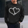 thumbnail image 1 of Ceisia Men's Regular-Fit Crew-Neck Double-Heart Hand-Drawn Printed Casual Sweatshirt Gift, 1 of 6