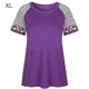 thumbnail image 1 of Camiseta de mujer con estampado de rayas, manga corta, blusa con cuello redondo, morado, XL Scienceny AP001776-19, 1 of 7