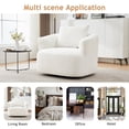 thumbnail image 6 of Harper & Bright Designs 360° Swivel Accent Chair, Barrel Chair Swivel Upholstered Sofa Chair with Cushion for Living Room Office, Beige, 6 of 17