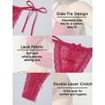 thumbnail image 3 of Aivtalk Womens Lace Panties Side Tie Ladies Adjustable G-String Underwear See Through Panties Low Rise Wild Panty with Bow L, 3 of 5