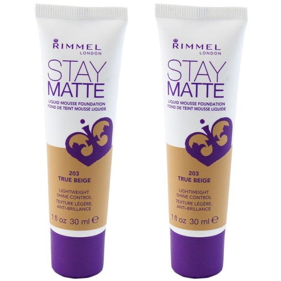 (2 Pack) Rimmel Stay Matte Liquid Mousse Foundation - 203 True Beige