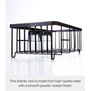 Yamazaki Home Wire Dish Rack, Steel, Holds 17.6 lbs - L 9.06 x W 16.54 x H 6.69 inches Black Black Finish
