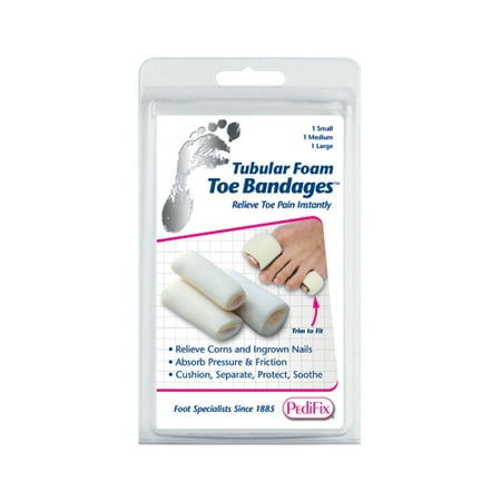 Pedifix Tubular-Foam Toe Bandages, Package of 3, Large