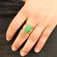 thumbnail image 3 of Zeva Jewels Chryso Chalcedony Ring 18K Gold Plated Brass Jewelry Gifts for Women Mom, 3 of 4