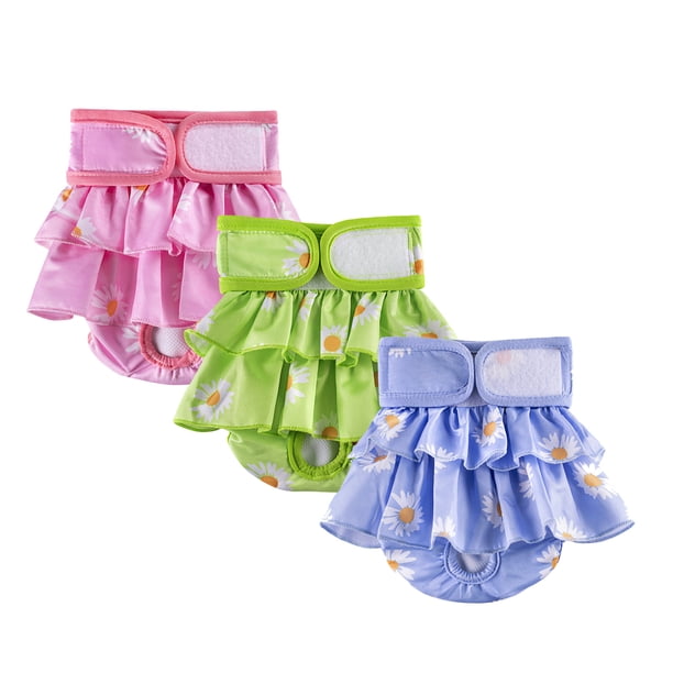 Paquete de 4 pañales para perros, pañales para perros reutilizables altamente absorbentes para mujeres, pañales para perros a prueba de fugas para perros grandes, medianos y pequeños, ciclo de ca