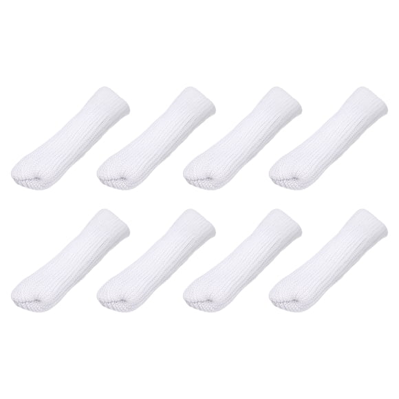 Unique Bargains Chair Leg Socks Floor Protectors, 8pack - Knitted Furniture Sock, Table Feet Protectors for Hardwood Floors(White)