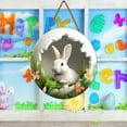 thumbnail image 2 of Easter Bunny Rabbit Hole Door Sign Rustic Wooden Easter Decor for Festive Home & Party Entrance 30x30cm 2, 2 of 5