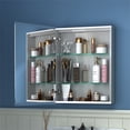thumbnail image 3 of ExBrite 20" Contemporary Metal Medicine Cabinet with Mirror and LED in Silver, 3 of 9