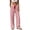 Red, variant on Womens Vertical Striped Wide Leg Cargo Pants Relaxed Casual Fit Large Patch Side Pockets Adjustable Drawstring Elastic High Waist Lightweight Breathable Woven Fabric Lounge Trousers