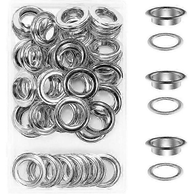 50 Grommets Eyelets Eyelet Sets 20mm Grommet Eyelet Kit For Canvas Tarpaulin Tent Repair Silver