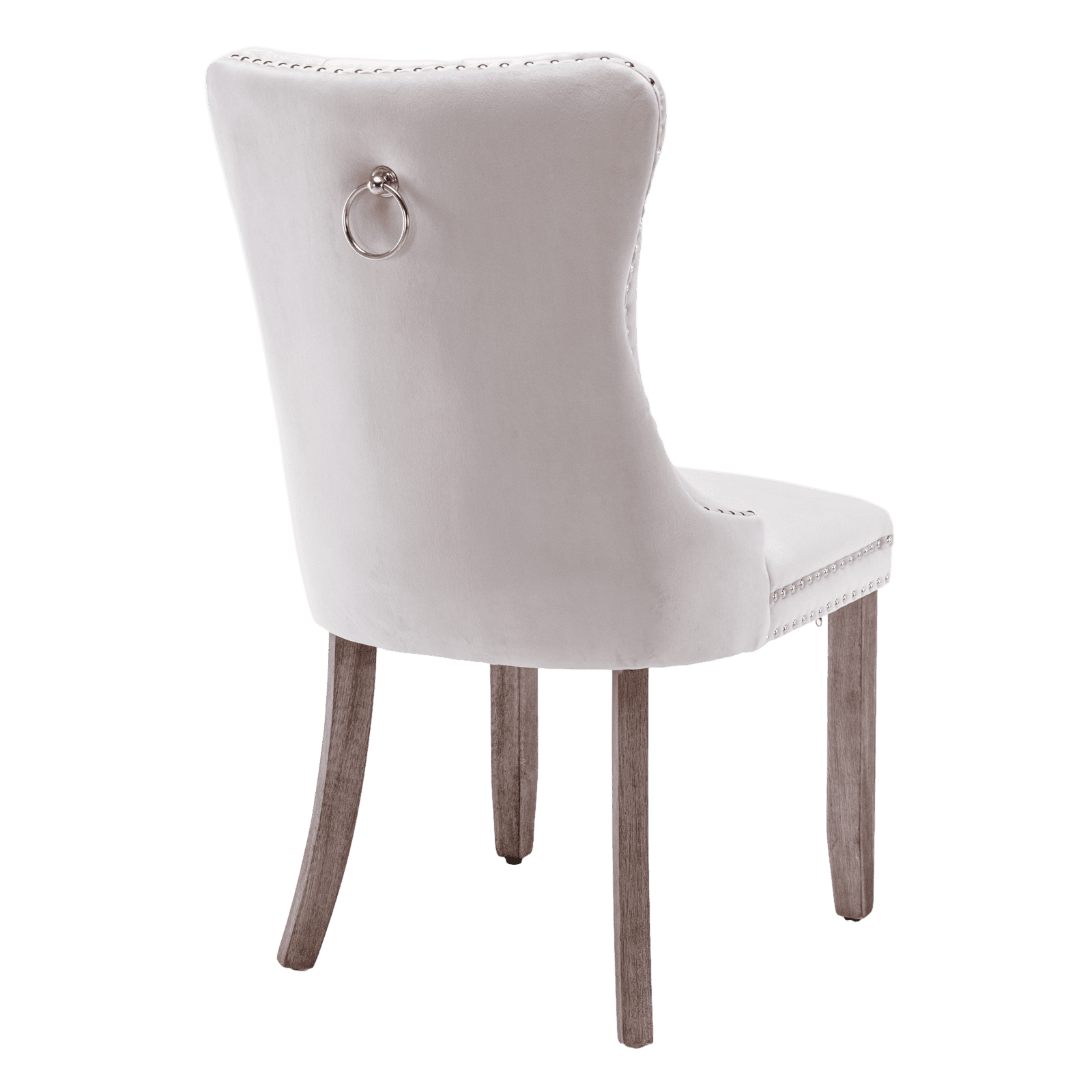 Furnieka Mid Century Modern Velvet Button Tufted Dining Side Chairs, Beige (Set of 6)
