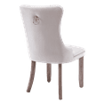 Set of 6 Dining Chairs Leisure Padded Chair, Tufted Solid Wood Velvet