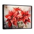 thumbnail image 2 of Designart "Vintage Elegance Poinsettia Bloom" Floral Floater Framed Wall Art Print, 2 of 7