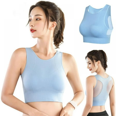 

Brand Clearance! Women Breathable Mesh Sports Bras Shockproof Padded Athletic Running Bra Solid Seamless Fitness Sport Tops Vest