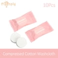 thumbnail image 1 of 10 Pcs Serviette Compressée FTEENPLY Jetable Débarbouillette Compressée Mini Portable Serviette de Voyage en Coton, 1 of 8