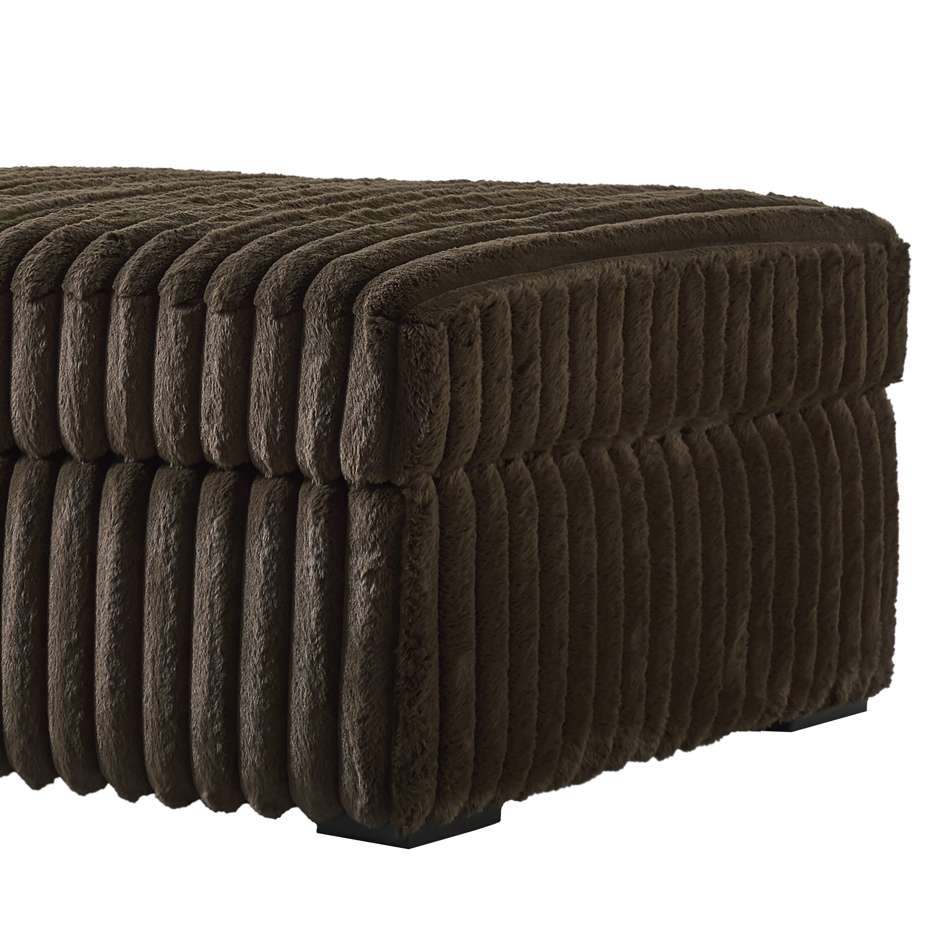 Roundhill Furniture Solenne Oversized Ottoman with Jumbo Corduroy Upholstery, Chocolate
