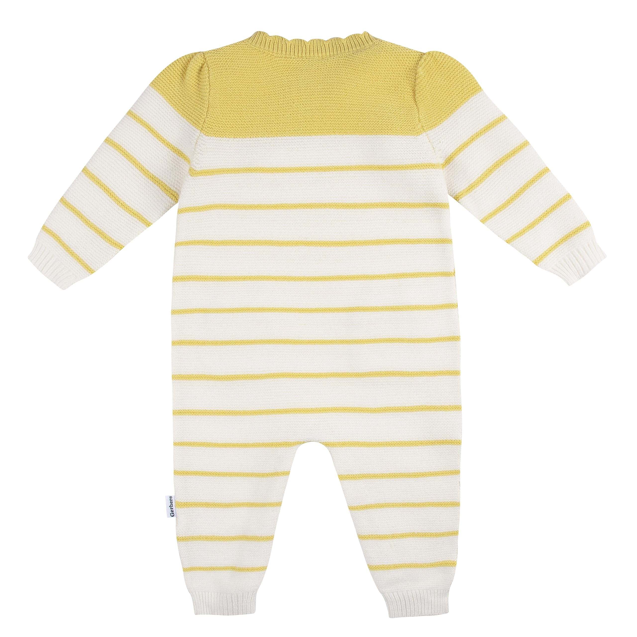 Gerber Baby Girls Knit Romper Jumpsuit, Size Newborn - 24 Months