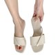 thumbnail image 5 of Zapatillas de sandalias para mujer con tiras y puntera abierta, zapatillas planas de verano con parte inferior suave para playa, 5 of 8