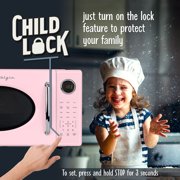 Nostalgia 1.1 cu ft Retro Microwave Oven, 1000W Countertop Microwave Oven with 8 Auto Cook Programs, Pink