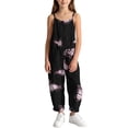 thumbnail image 5 of Girls Printed Cami Jumpsuits Sleeveless Spaghetti Straps Jumpsuit Fashion Casual Loose Trousers with Pockets Pink 13-14 Years, 5 of 7
