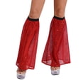thumbnail image 2 of Raenseen Femmes Chauffe-Jambes à Paillettes Couvre-Jambes Chaussettes à Franges Rave Déguisement Costume de Fête Rouge Taille Unique, 2 of 7