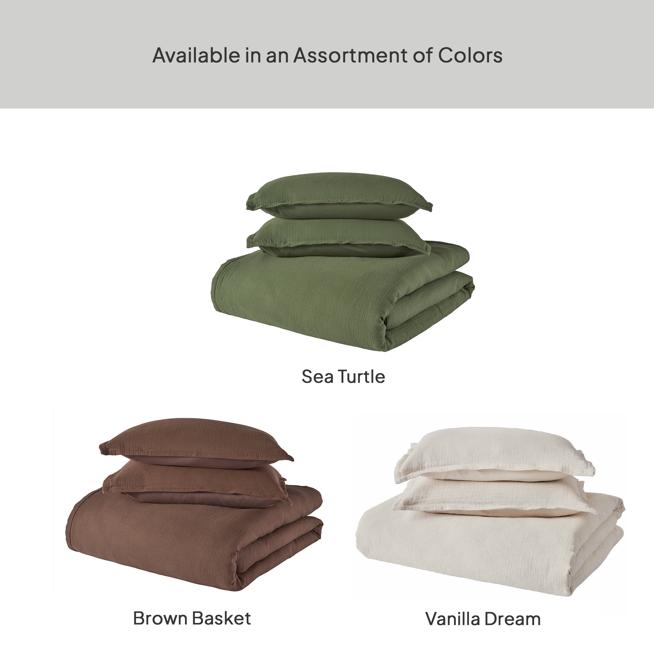 Better Homes & Gardens All-Season Full/Queen Comforter Set, 3-Piece, Green Gauze