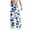 Blue, variant on Women Cow Print Wide Leg Pants High Waist Button Fly Loose Jeans Style Brown for Size M
