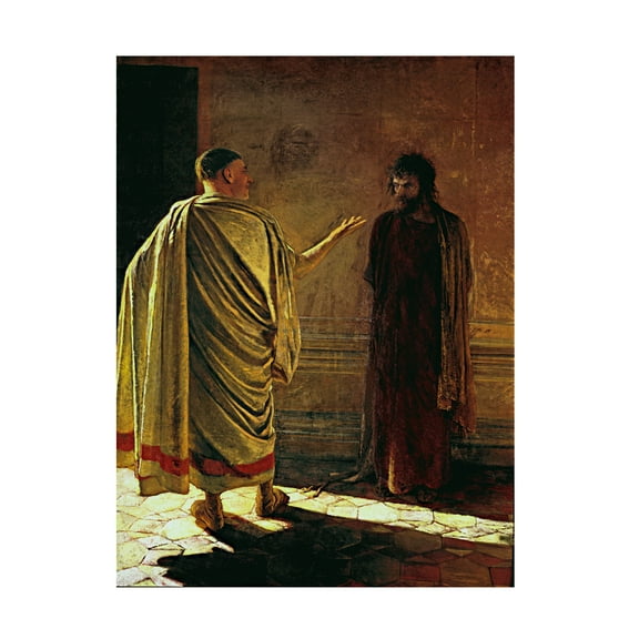 Trademark Fine Art Nikolai Ge What Is Truth (Christ And Pilate) Canvas Wall Art - 14x19