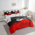 thumbnail image 3 of Manfei Cartoon Console 7 Pieces Bedding Comforter Set,Modern Video Game Full Bedding Set,Red White Black Fitted Sheet Flat Sheet For Boys Teens,Super Cozy Room Decor Reversible, 3 of 8