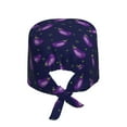 thumbnail image 2 of Cauagu Eggplant Pattern 1 Pcs Working Caps,Adjustable Working Hats Elastic Scrub Hats Nurse Scrub Cap Nurse Hats Elastic Tie Back Hats Unisex,One Size, 2 of 7