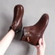thumbnail image 5 of NECHOLOGY Botas Mujer Adulto Femenino Zapatos Botines mujer Botines de de otoño para mujer, punta redonda, parte inferior plana , cremallera cómoda, Color sólido (Brown, 6.5), 5 of 7