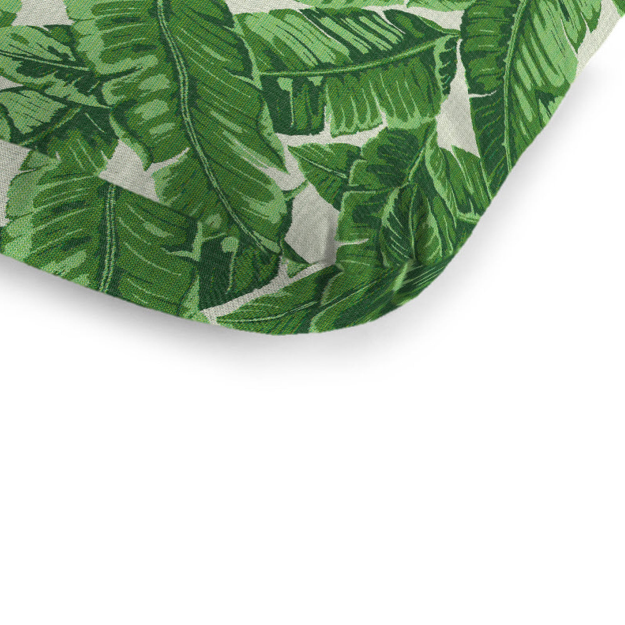 Jordan Manufacturing Sunbrella 74" x 22" Tropics Jungle Green Leaves Rectangular Outdoor Chaise Lounge Cushion with Ties and Hanger Loop